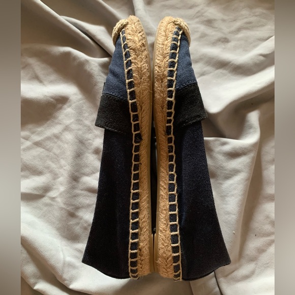 Tory Burch Slip On Espadrilles - Navy Blue Black Size 5.5 Women’s - Picture 3 of 10